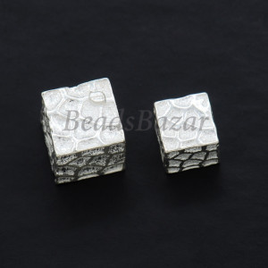 Бусина серебро 925 пр. кубик фактурный