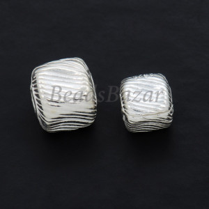Бусина серебро 925 пр. кубик рифленый