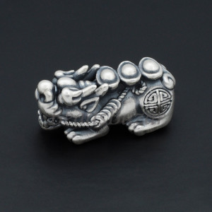 Бусина серебро 925 пр. пи яо матовая