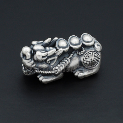 Бусина серебро 925 пр. пи яо матовая