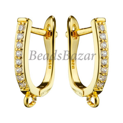Швензы дорожка с фианитами, английский замок (цвет золото)